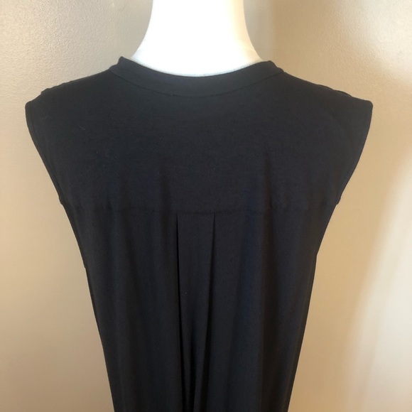 Eileen Fisher Black Sleeveless Button Front Lightweight Knit Dress Size L/XL - Picture 4 of 12